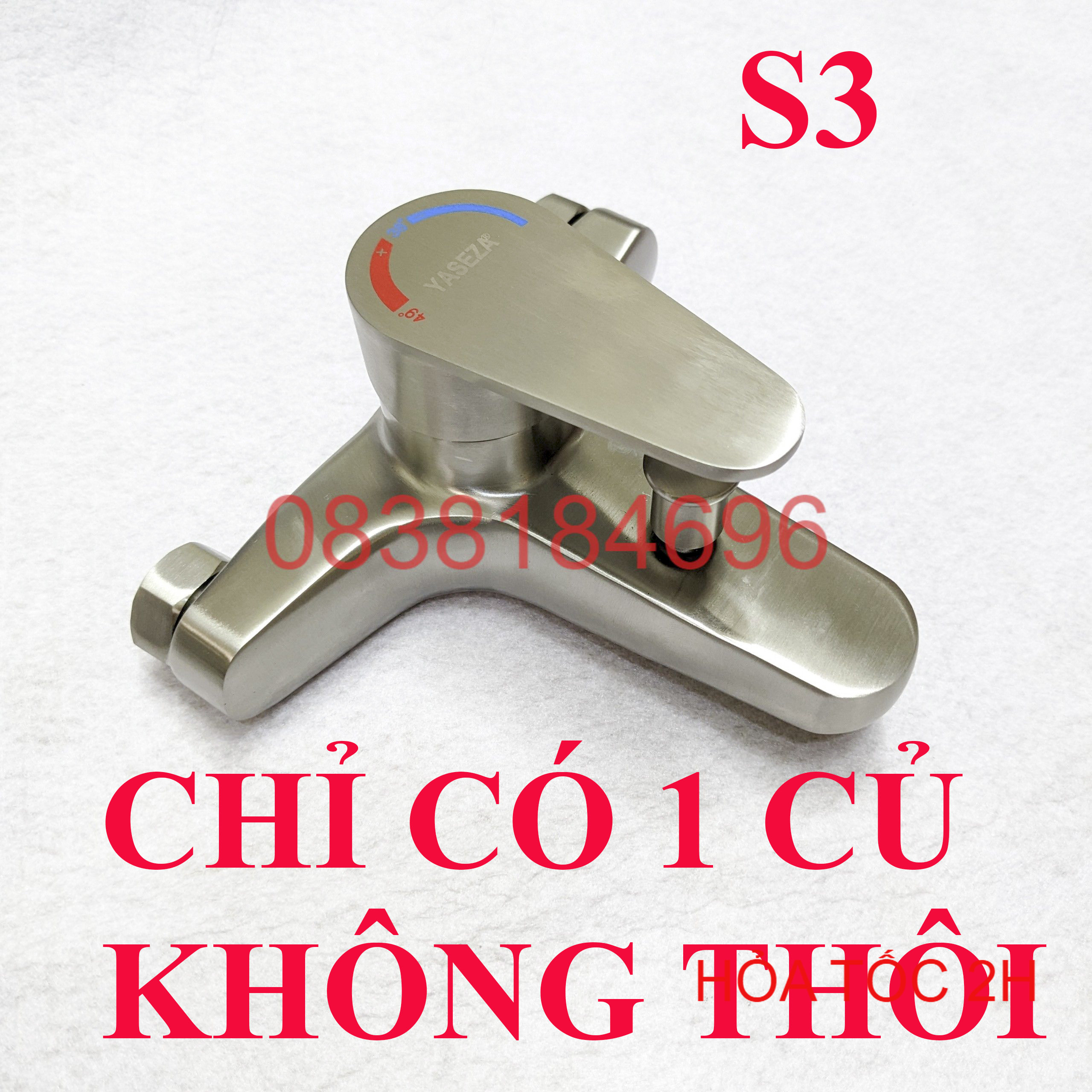 Loại 1 có vòng xanh đỏ]củ sen tắm nóng lạnh inox 304 củ sen tròn không tay sen không dây không cài