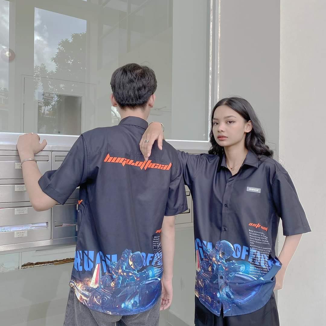 [HCM]Áo sơ mi nam nữ in hình HUGU.OFFICIAL cực hot