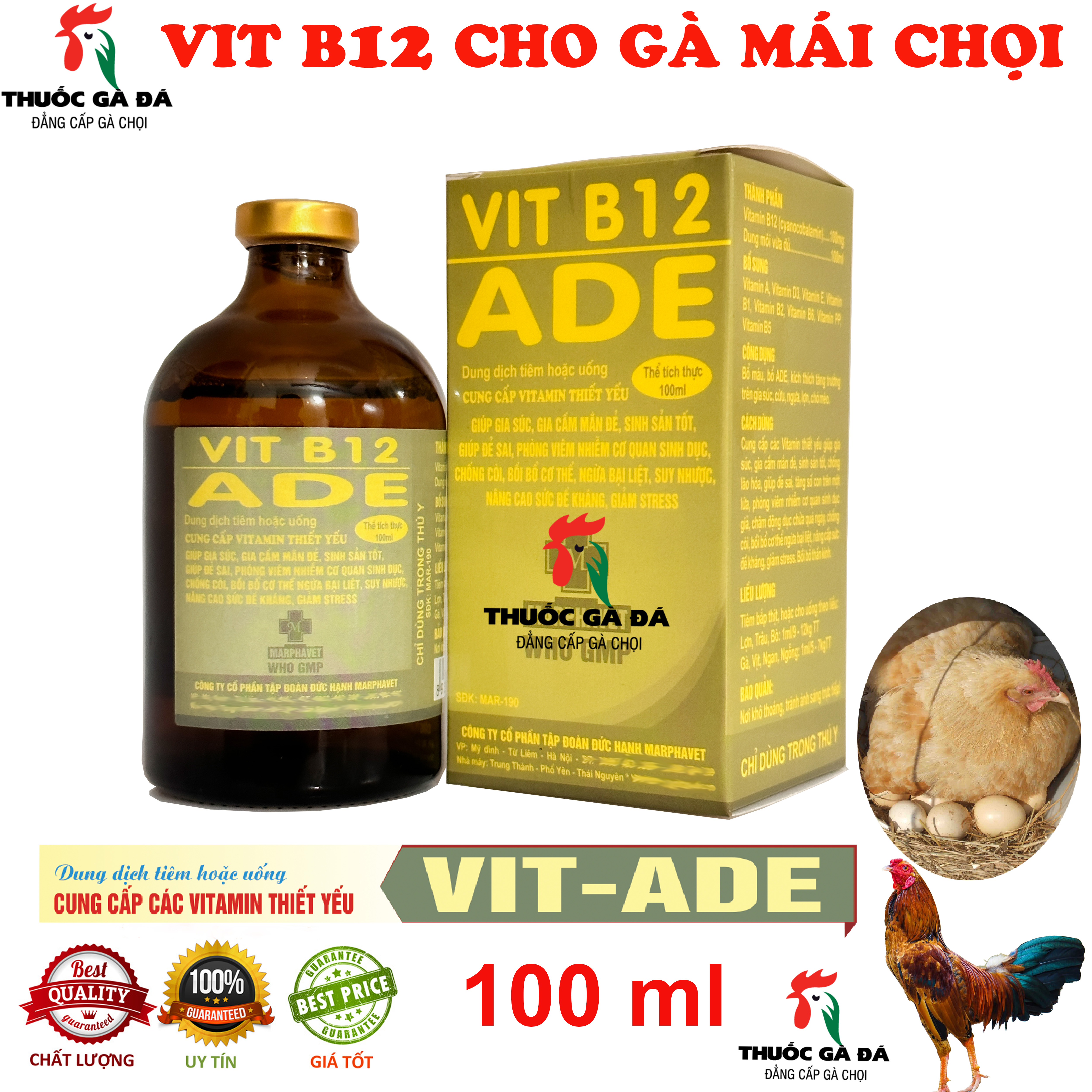 VITAMIN ADE B12 B12 CHO Gà mái,gà nọc.