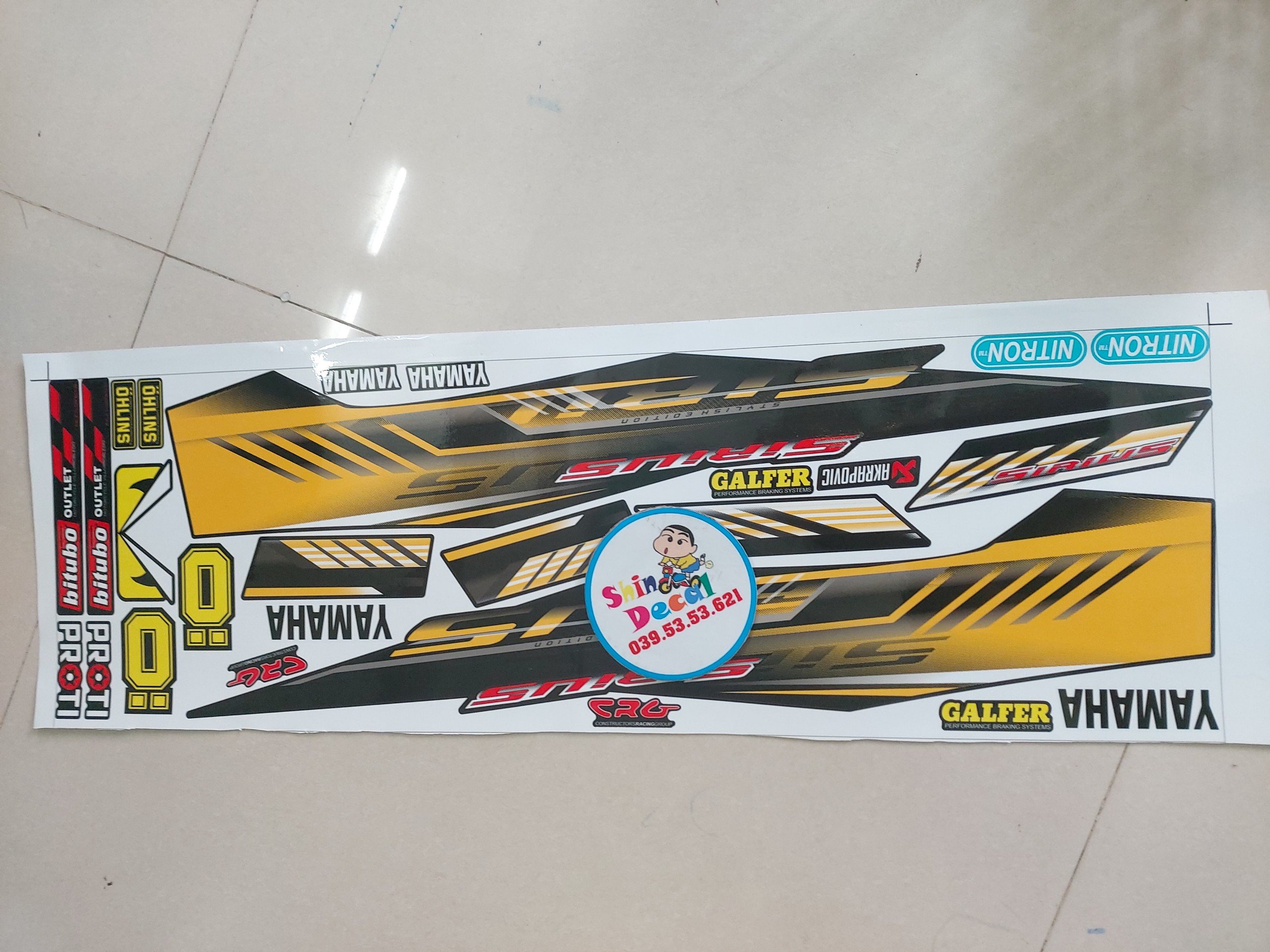 Tem sirius xăng cơ giống zin