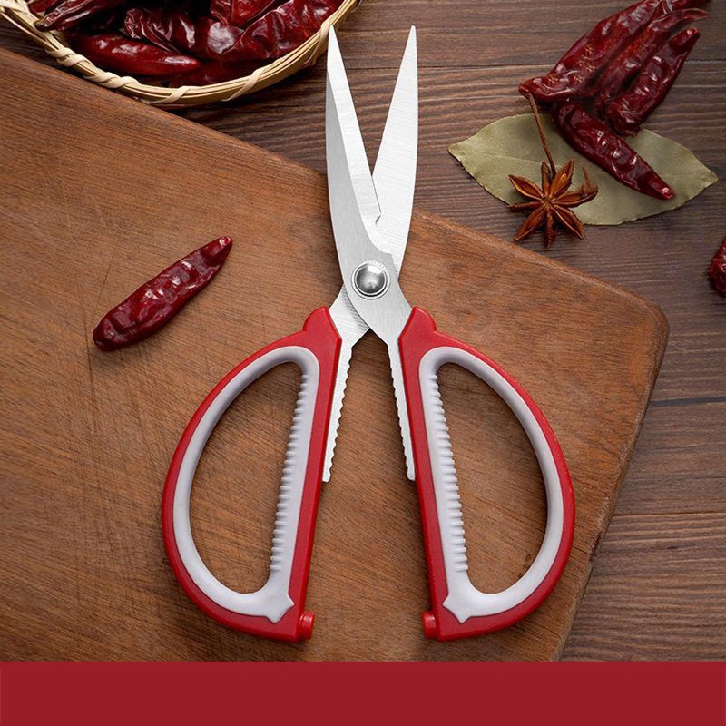 Kéo bếp đa năng cán nhựa đỏ