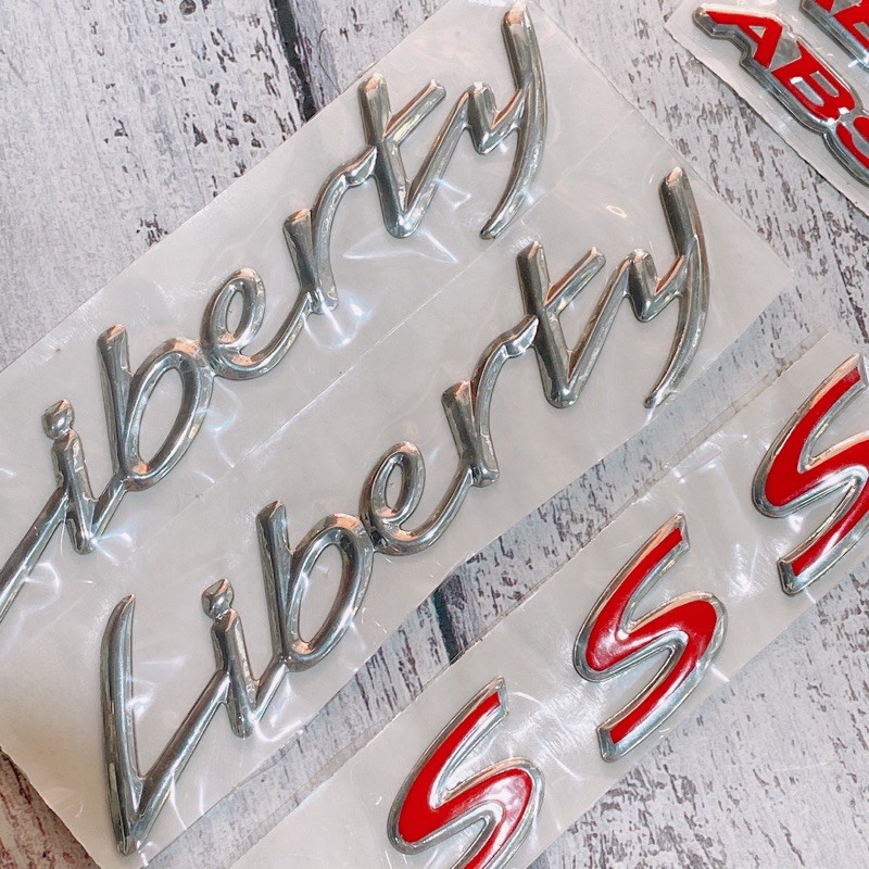 Tem nổi dán xe Liberty SSS Abs đỏ