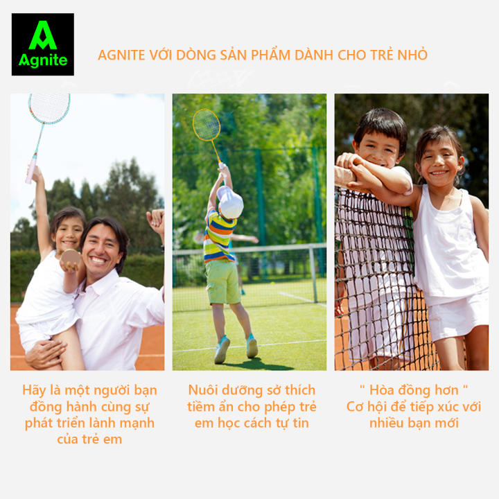 Đôi Vợt cầu lông cho trẻ em, học sinh Agnite - Vợt cầu lông chính hãng cho trẻ em hợp kim carbon chất lượng cao chắn gió tốt - 2 chiếc Tặng hộp 3... - Hình ảnh 7