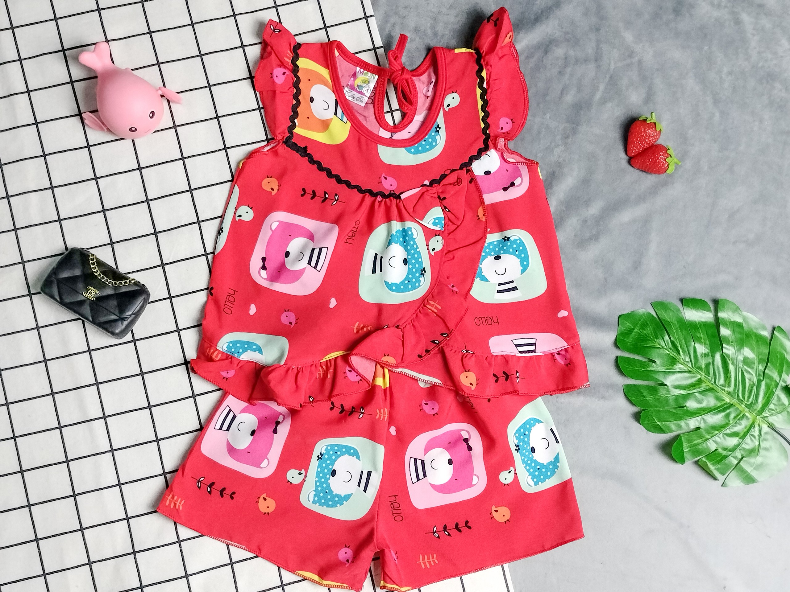Bộ Lụa Cánh Tiên Bé (6-18kg) (giao màu ngẫu nhiên)