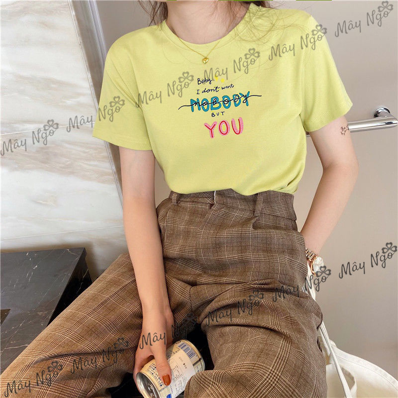 Áo thun nữ thun thái in hình dễ thương form vừa