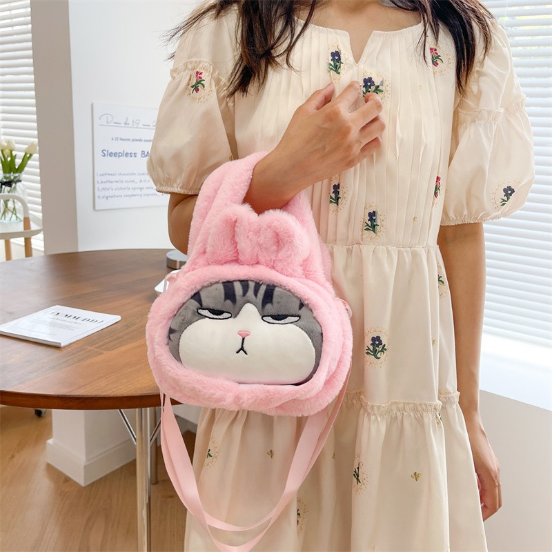 Túi đeo chéo gấu bông hình Chú Mèo Hoàng Thượng Amuse Jennifer Cảm Xúc siêu cá tính