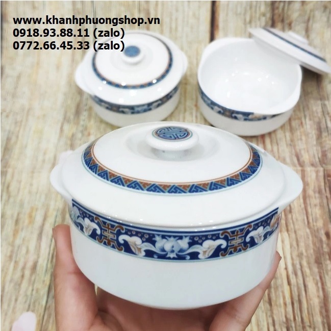 Thố chưng tổ yến sứ trắng Minh Long - thố chưng tổ yến sứ minh long