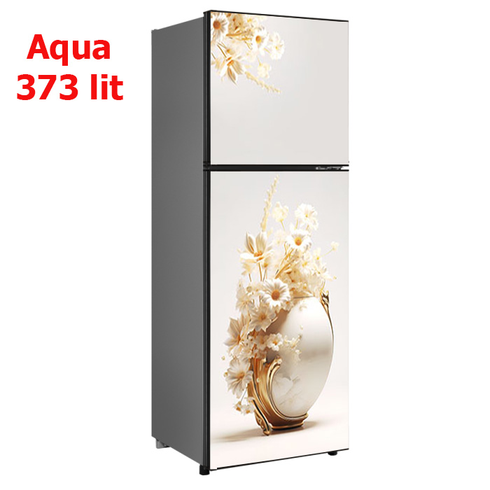 Decal dán Tủ Lạnh bình hoa trắng 3d chất liệu cao cấp