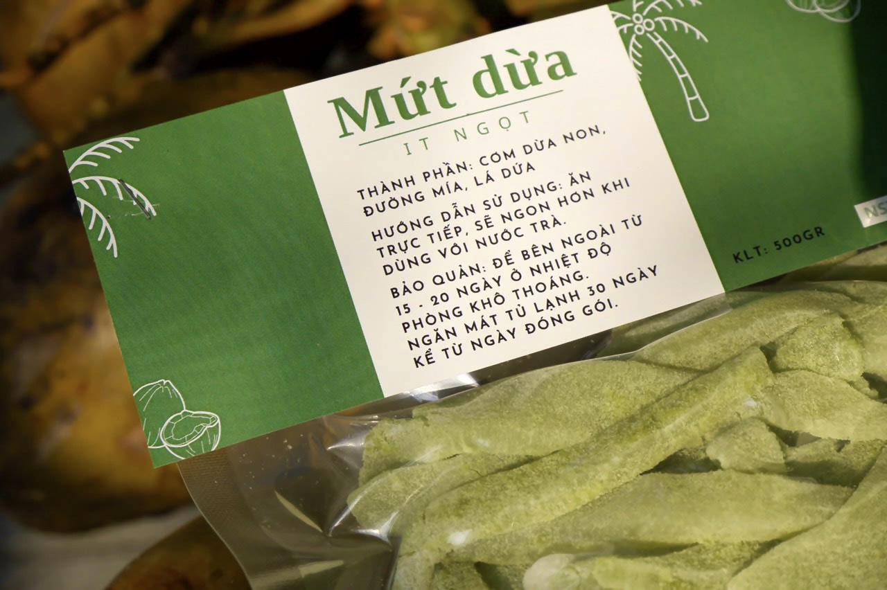 MỨC DỪA NON BẾN TRE, VỊ ÍT NGỌT, SỢI DỪA DẺO MỀM 500gr
