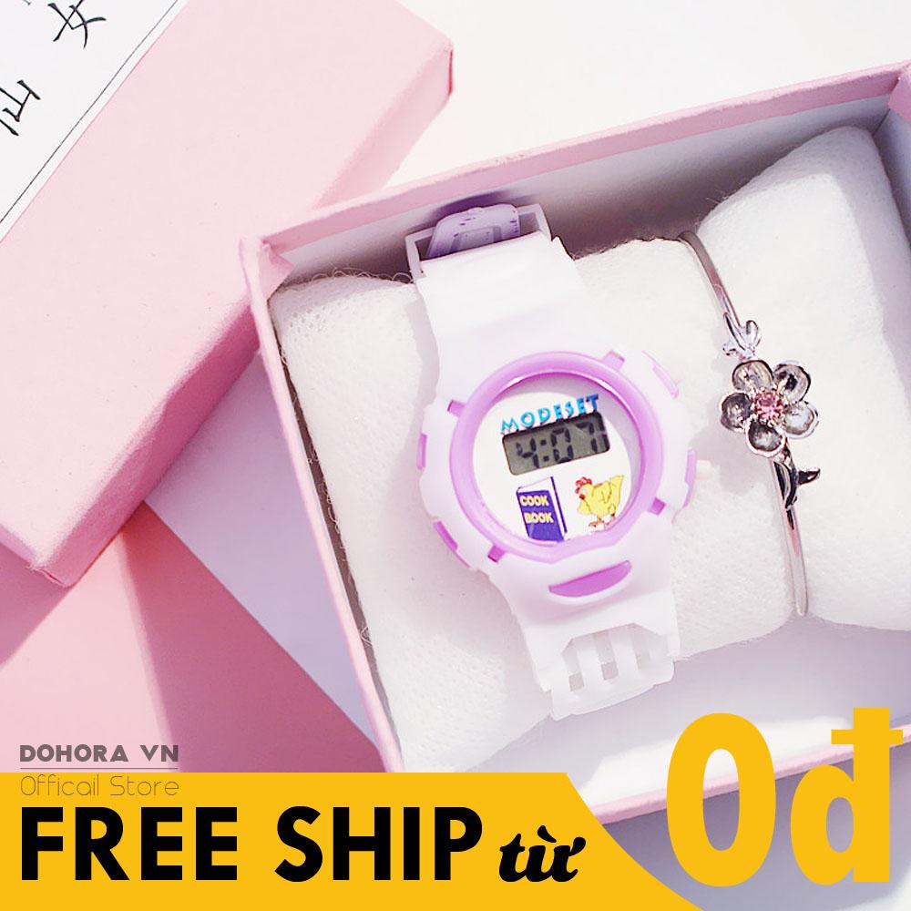 Đồng Hồ Điện Tử Dành Cho Trẻ Em Candycat Mặt Hình COn Vật Dễ Thương, Dây Cao Su  Siêu Bền, Đèn Led Phát Sáng, Chống Nước  5 Màu Lựa Chọn