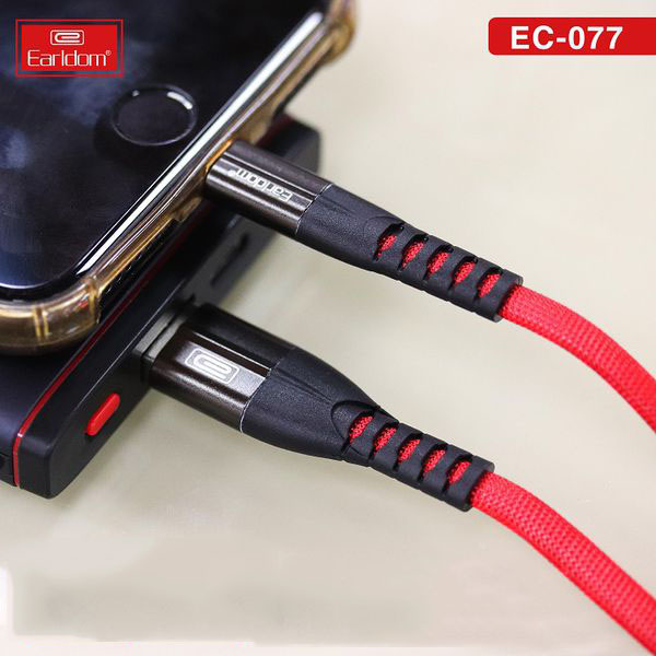Cáp Sạc Nhanh 3A Bọc Dù Earldom EC-077 Iphone/ Sam Sung/ Type C