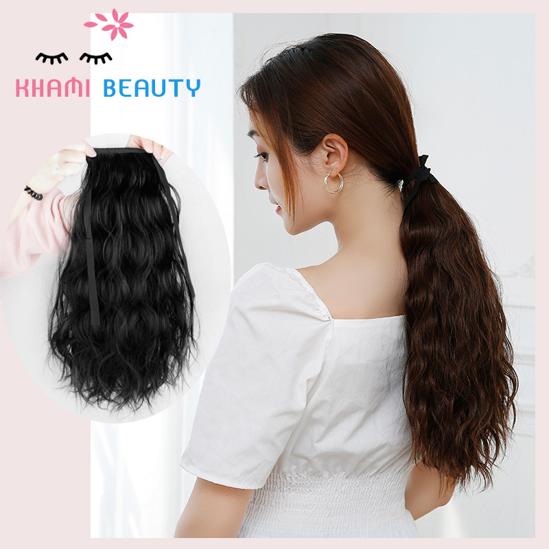 Tóc giả cột xù mì, tóc giả cột sóng 40cm, sợi tơ cao cấp