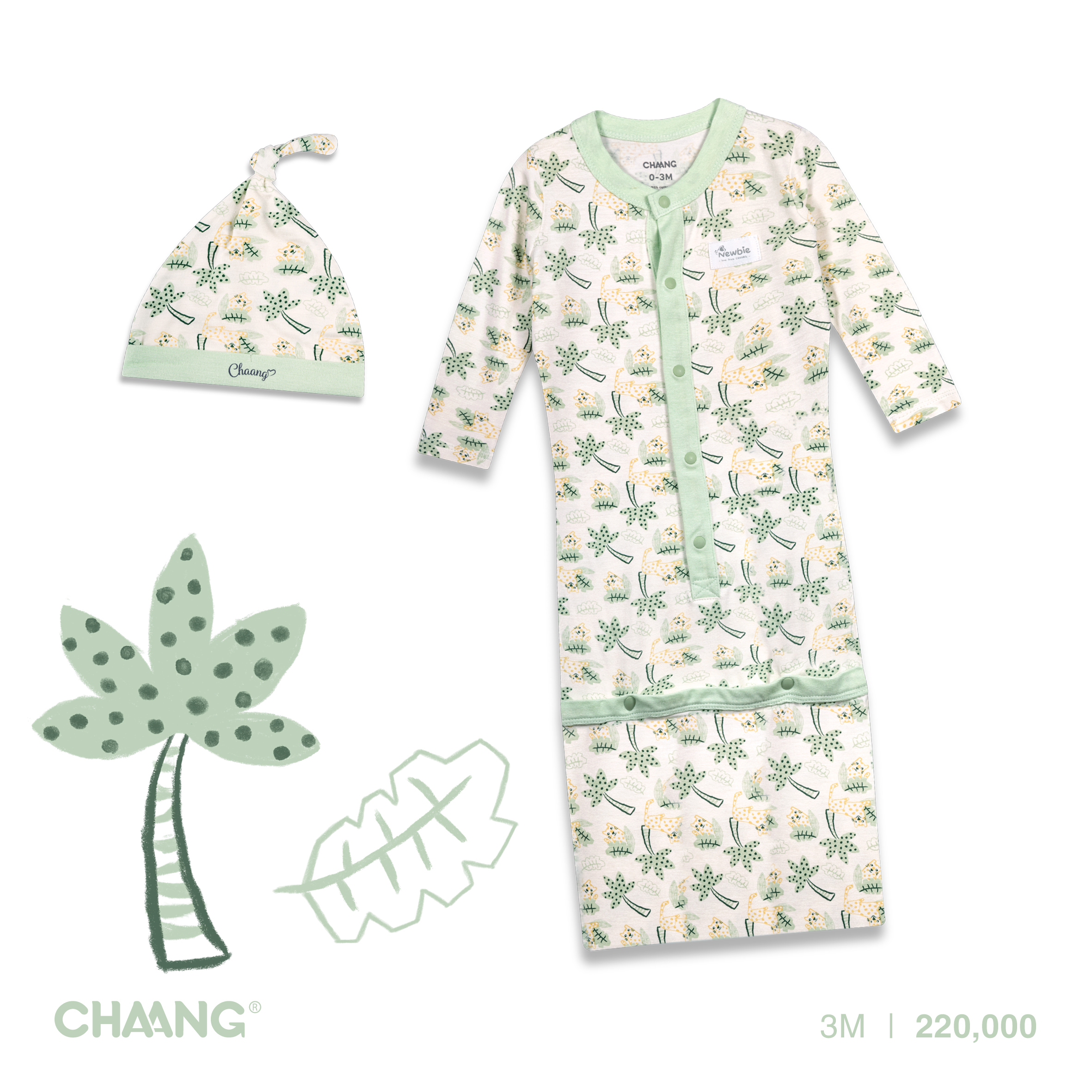 [CHAANG]Set túi ngủ kèm mũ Tigger cho bé sơ sinh Chaang