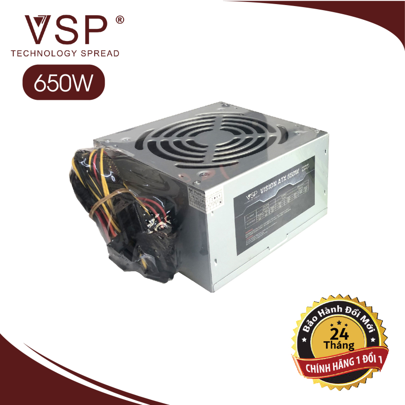 Bảng giá [Chính Hãng] Nguồn VSP 650W Full Box - Kèm Dây Nguồn Bảo Hành 24 tháng Phong Vũ