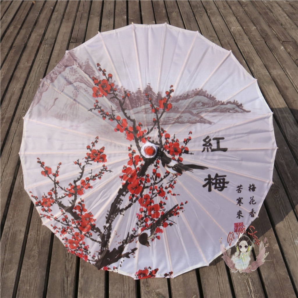 Dù cổ trang dù vải in dù chụp hình