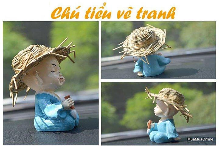 Bộ Tượng 4 Chú Tiểu Đội Nón Lá