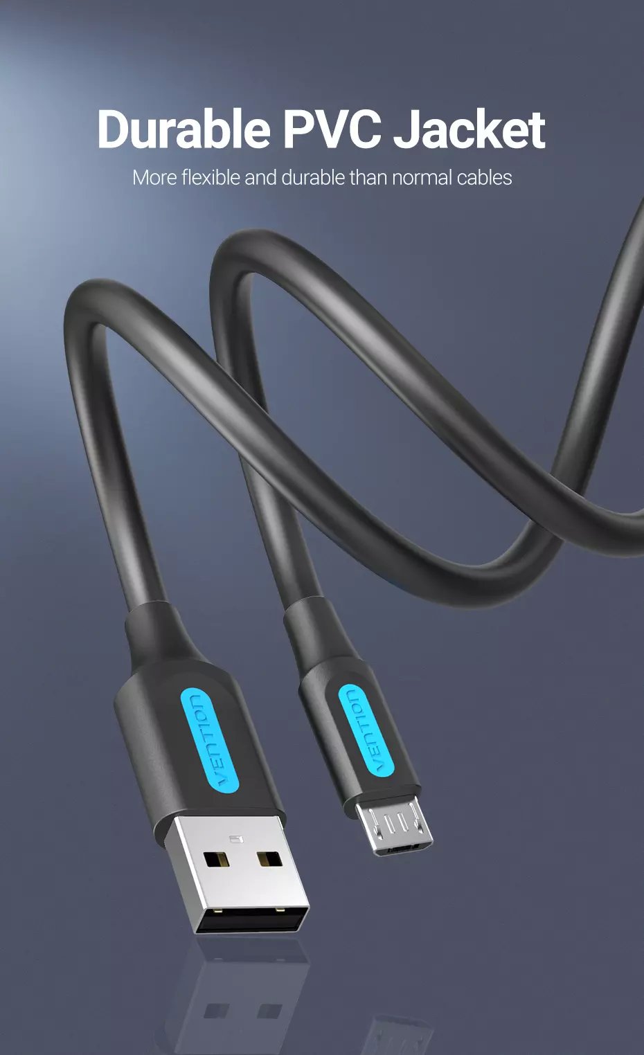 Vention dây sạc nhanh Micro USB 3A Fast Charging USB Data Cable For Samsung S7 Xiaomi Redmi Note 5 Pro Android Mobile Phone Data Cable cáp sạc nhanh Micro USB 1.5M
