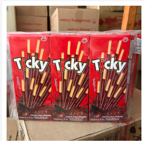 Bánh que Ticky Socola Sữa Thái Lan (hộp 20g/ 6que) siêu ngon vị socola