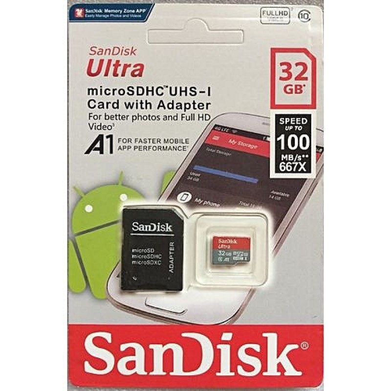 [Nhập LZDEL51 giảm 10% tối đa 200k cho đơn 99k]  Thẻ nhớ 32Gb Sandisk Microsd Ultra Upto 100Mbs 667X - bảo hành 5 năm!