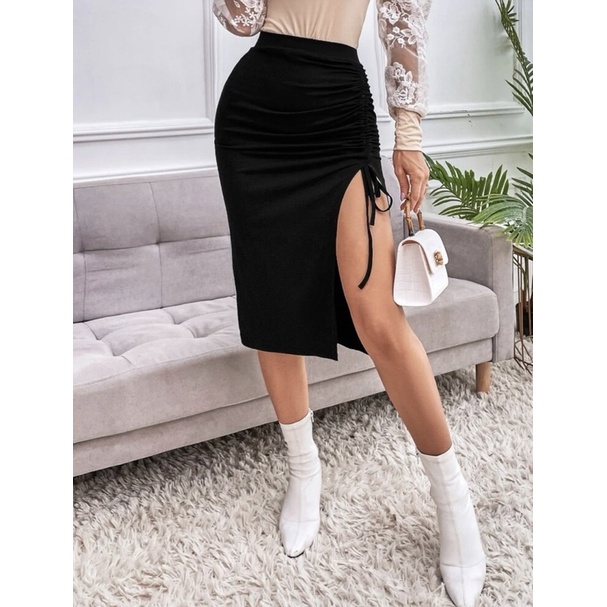 [ SIZE LỚN BIGSIZE 55Kg-100Kg ] CHÂN VÁY RÚT DÂY XẺ ĐÙI