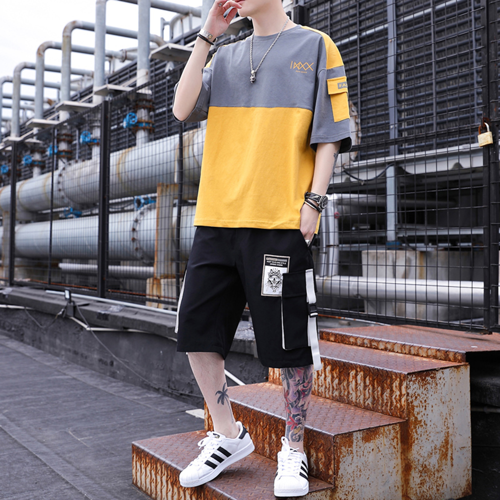 Bộ Quần Áo Thun Nam Áo Tay Ngắn Phối Túi Kết Hợp Quần Shorts Đùi Túi Hộp Độc Đáo Hot Trend 2024 Thời Trang FORHIMCS2 SET NAM 90000151