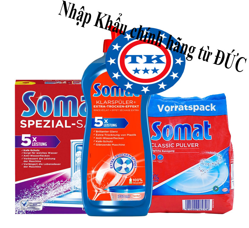 (HCM)Combo 2 Chai Nước Rửa Ly - Bát Làm Bóng Somat 750ml - Đức