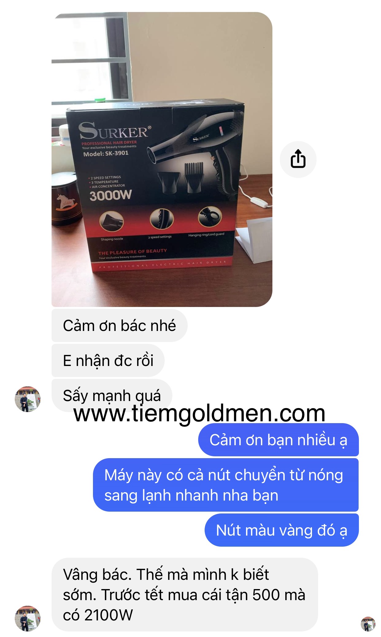 Máy sấy tóc Surker SK-3901 công suất 3000w [CHÍNH HÃNG]
