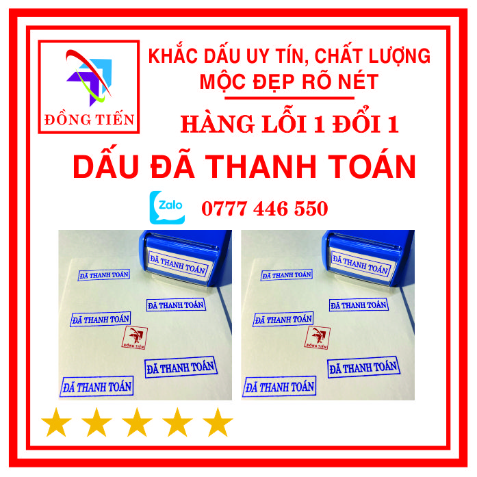 [HCM]Con dấu ĐÃ THANH TOÁN in sẵn 14x38mm