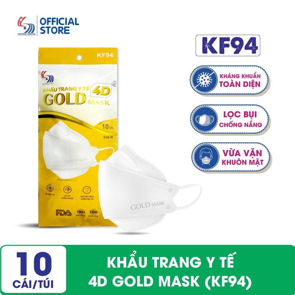 Khẩu trang y tế 4d gold mask - túi 10 cái