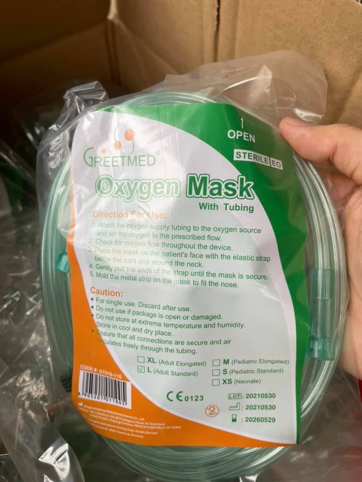 MẶT NẠ THỞ OXY, MASK THỞ OXY GREETMED