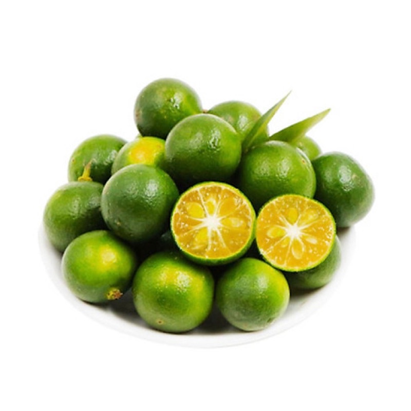 Cây quất chua ( cây tắc) có sẵn hoa và quả( hình thật ở cuối)
