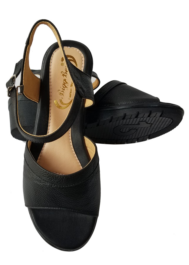 Giày Sandal Đế Xuồng Nữ Da Bò BIGGBEN SDXB34