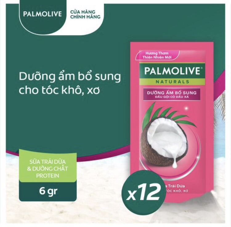 Bộ 12 gói dầu gội Palmolive sữa trái dừa