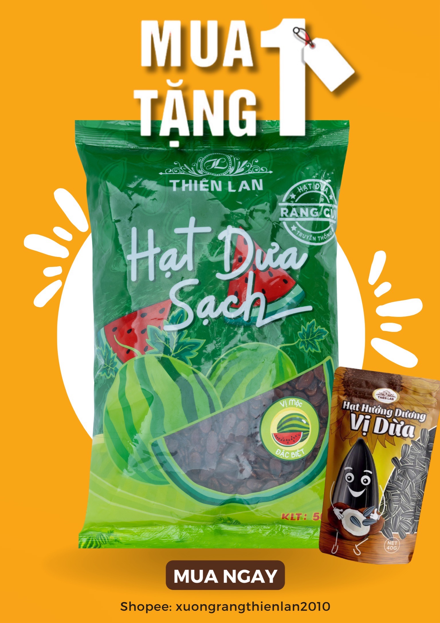 Hạt dưa sạch Cao Cấp rang củi (500g)