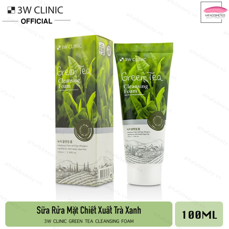 Sữa Rửa Mặt Chiết Xuất Từ Trà Xanh 3w Clinic Green Tea Foam Cleansing 100ml giá rẻ