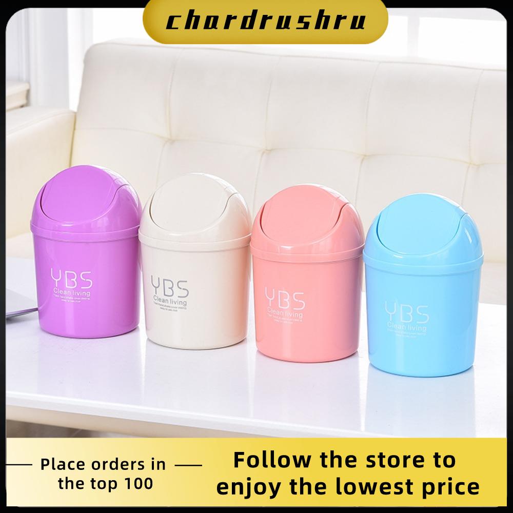 CHARDRUSHRU Container Ash Urns Storage Box Mini Bin Basket Dustbin Desktop Garbage Rolling Cover Can Trash Waste