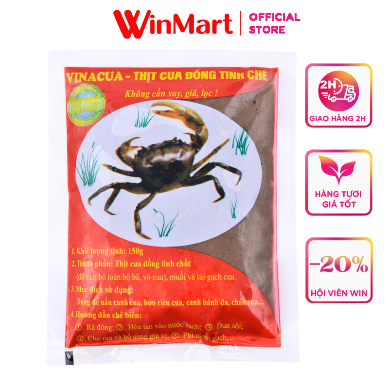 [Siêu thị WinMart] - Thịt cua đồng tinh chế Vinacua gói 150g