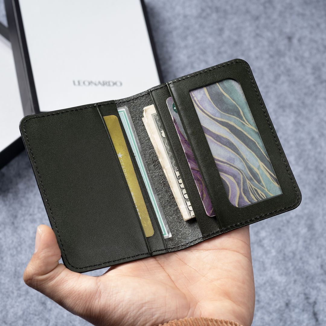 Leonardo Ví Đựng Card Da Nam Feasty Da Thật Nhập Khẩu Cao Cấp Thiết Kế Siêu Mỏng Slim Fit 7 Ngăn