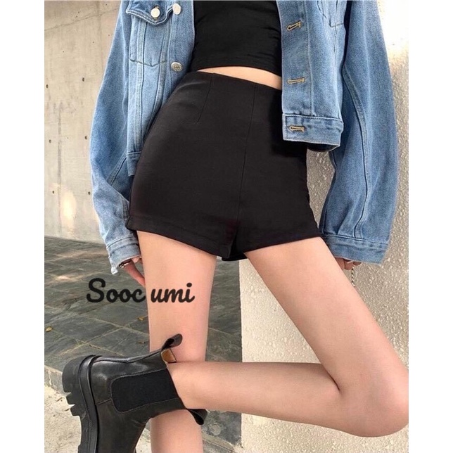 Quần sooc kaki cạp cao tôn body