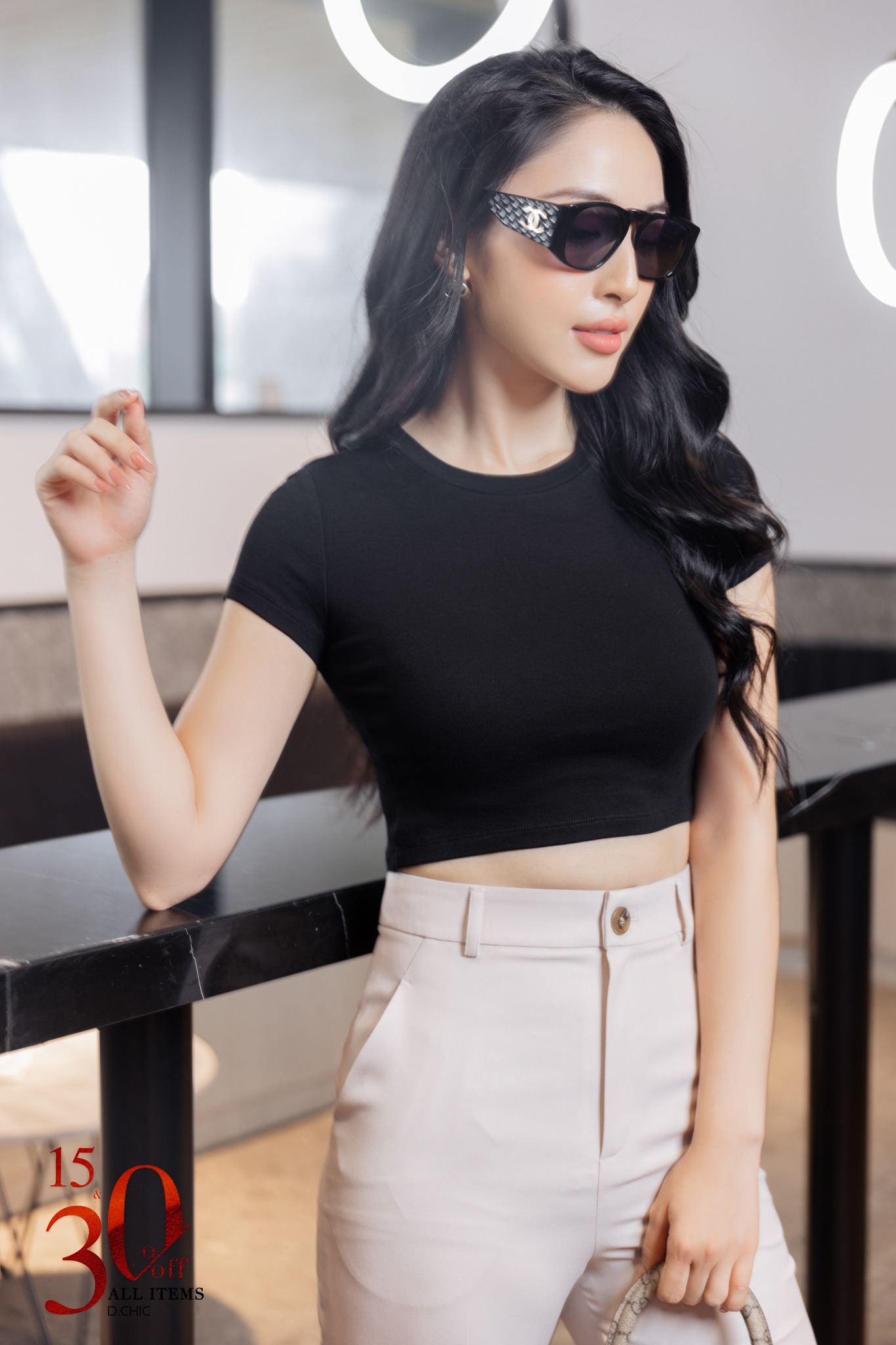 Áo phông croptop trơn basic D.CHIC MS: 186009