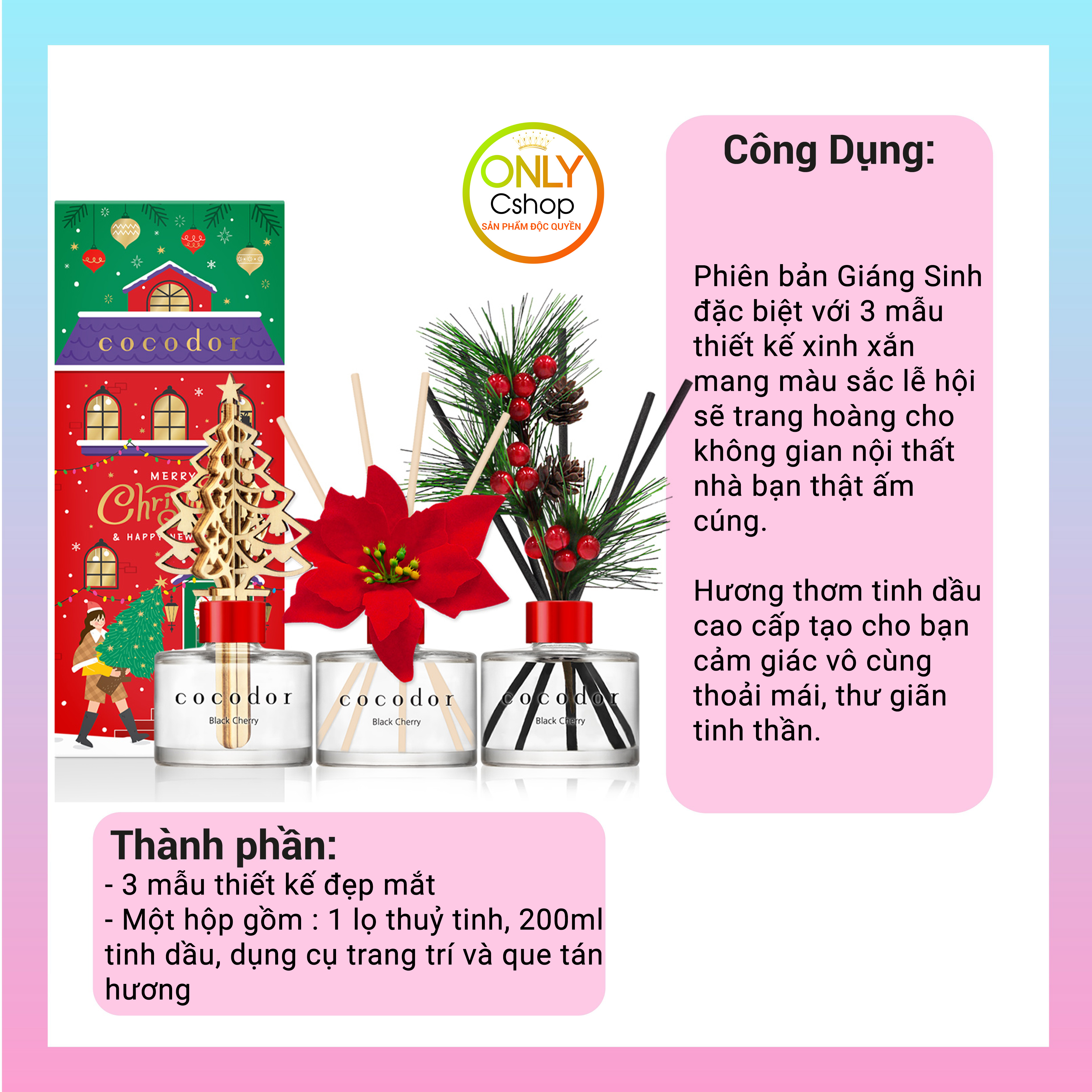 Tinh dầu tán hương phiên bản Giáng Sinh Cocodor Christmas Diffuser