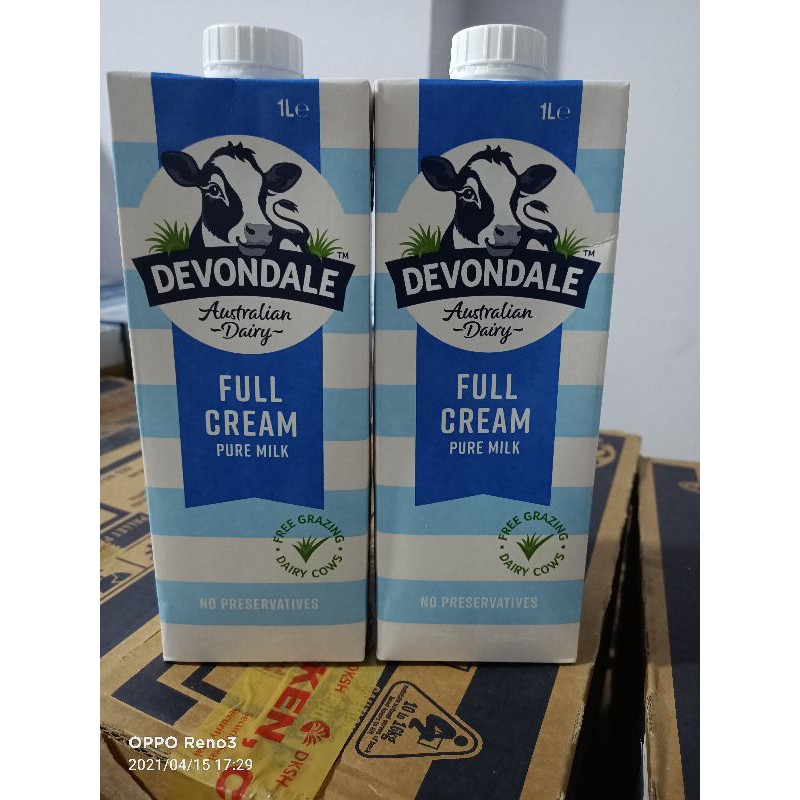 [Combo 2 Hộp] Sữa Tươi Nguyên Kem DEVONDALE 1L - Sữa nhập khẩu Úc
