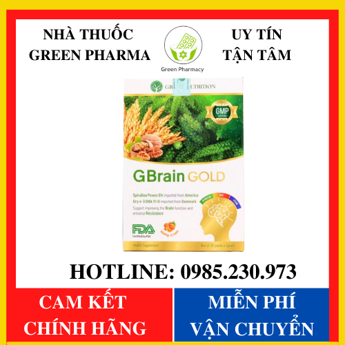 Cốm trí não gbrain gold - g brain gold giải pháp mới hỗ trợ tăng cường tập trung trong học tập - green pharma 1