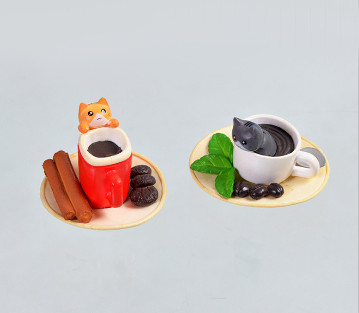 Mô hình mèo cafe để bàn trang trí