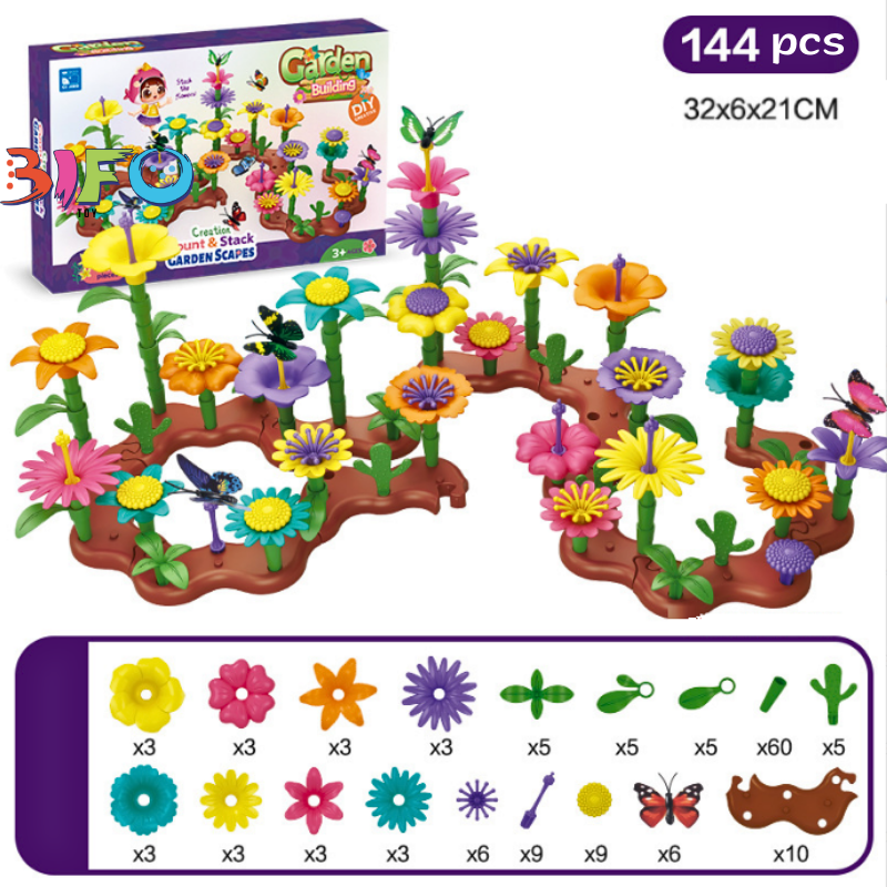 Đồ playing AIDS Montessori folded shape garden flower smart, assembling toys, intellectual jigsaw puzzle for children kids 1 2 3 4 5 years old
