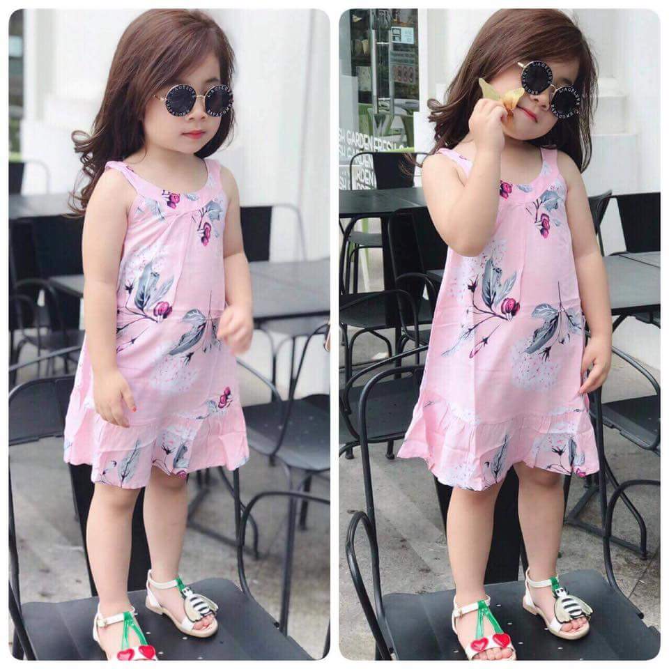 [HCM]Váy lanh lụa 2 dây cho bé