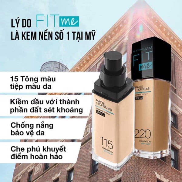 Kem Nền Maybelline FitMe SPF22 30Ml