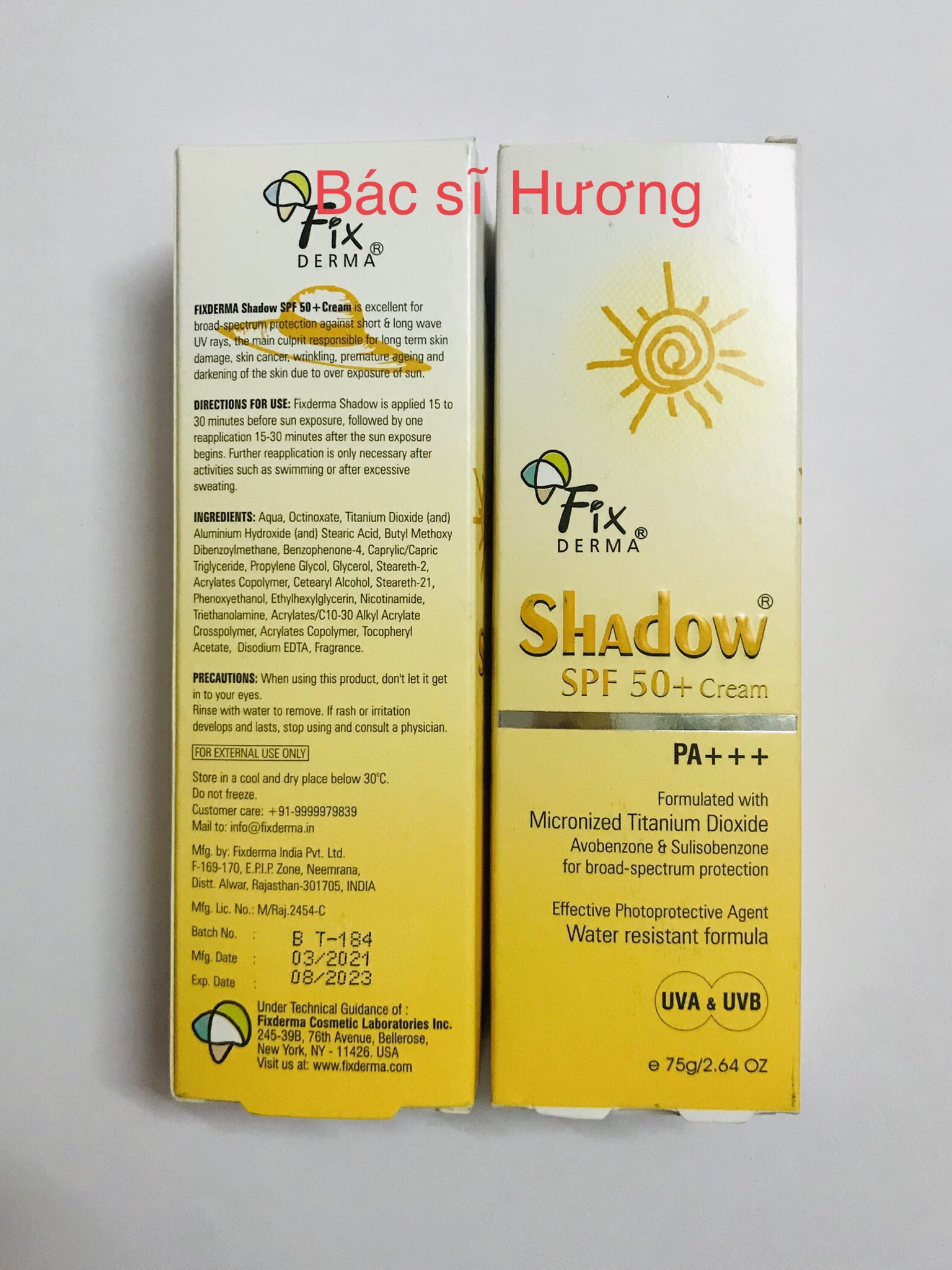 Kem chống nắng Fixderma Shadow SPF 50+ Cream 75g