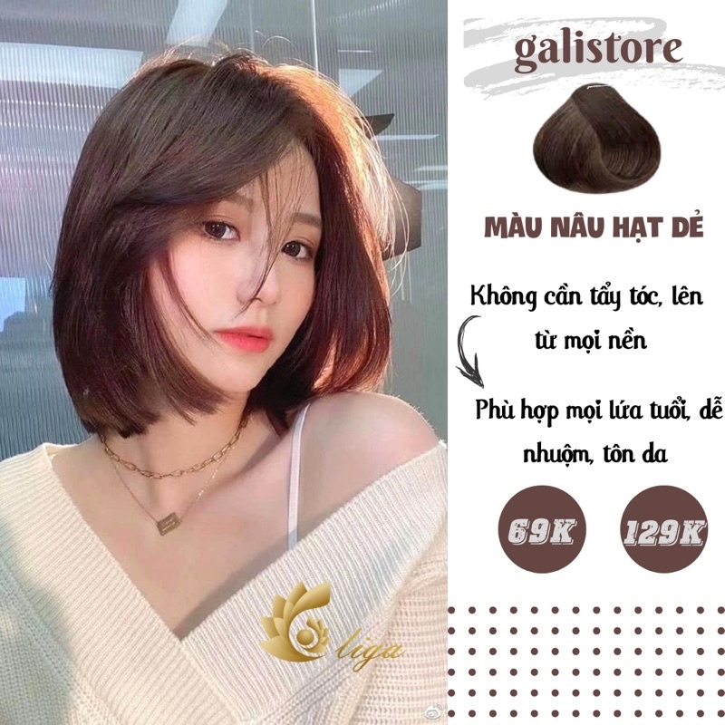 thuốc nhuộm tóc nâu hạt dẻ   tặng oxy trợ dưỡng