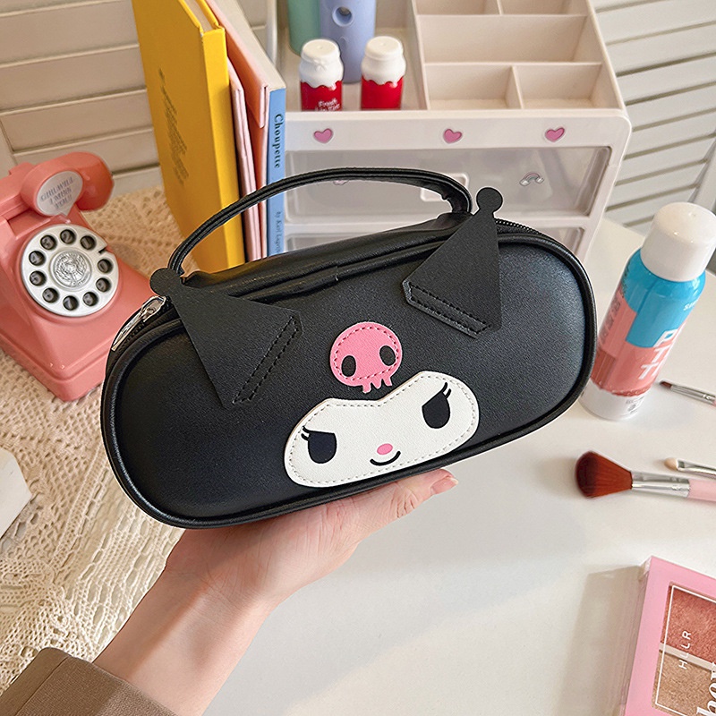 Túi đựng bút da pu cỡ lớn họa tiết sanrio dễ thương